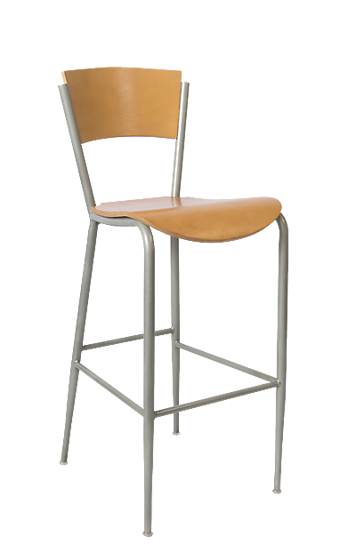 Picture of ERP-172-BS-N Grey Finish Natural Plain Back Metal Barstool