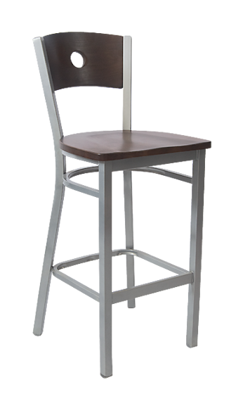 Picture of ERP-183-BS Grey Finish Circle Back Metal Barstool