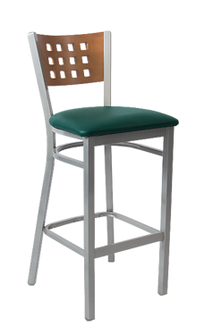 Picture of ERP-191-BS Grey Finish Lattice Back Metal Barstool