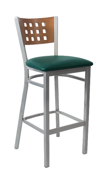 Picture of ERP-191-BS Grey Finish Lattice Back Metal Barstool