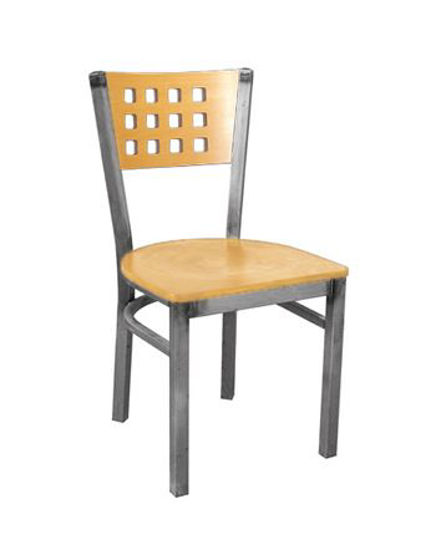 Picture of ERP-171C Clear Coat Lattice Back Metal Chair