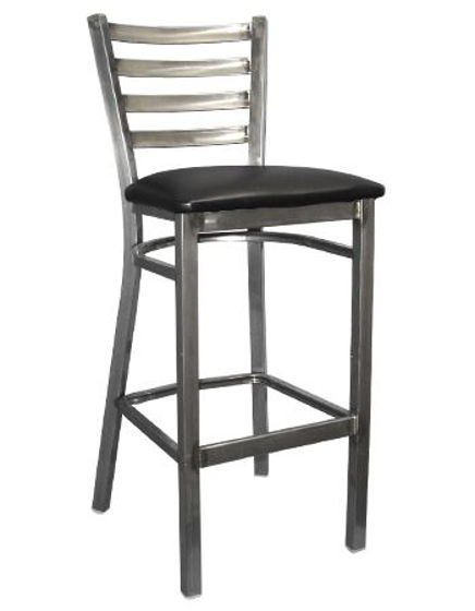 Picture of ERP-135-C-BS Clear Coated Ladder Back Metal Barstool