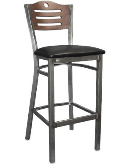 Picture of ERP-161C-BS Clear Coat 3 Slats with Circle Metal Barstool