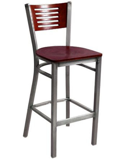 Picture of ERP-162C-BS Clear Coat 5 Slats Metal Barstool