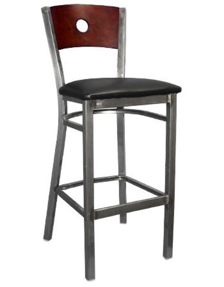 Picture of ERP-163C-BS Clear Coat Circle Back Metal Barstool