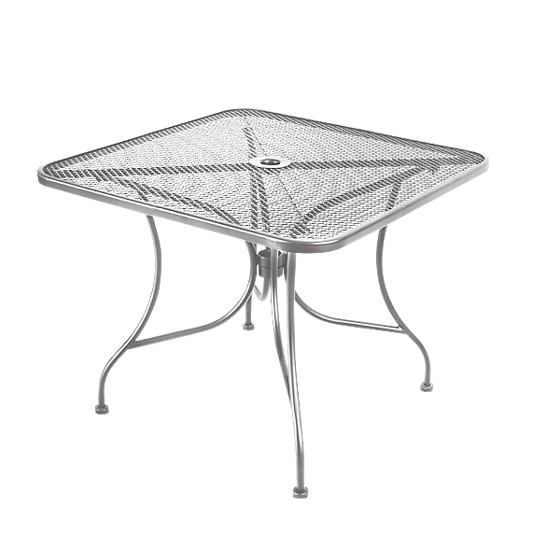 Picture of ERP-OT-S-SQUARE Wrought Iron Table, Square or Rectangle Silver