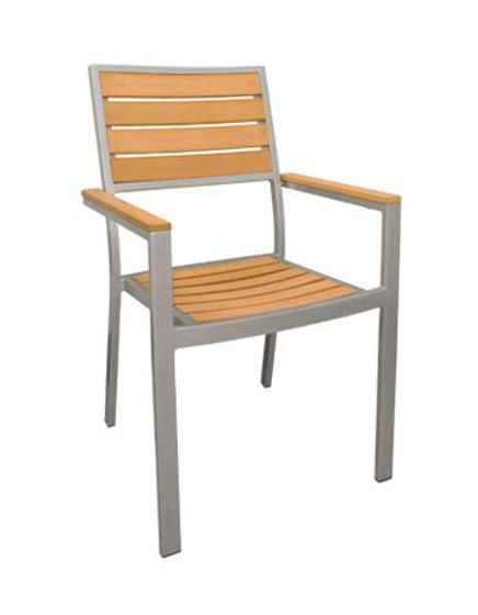 Picture of ERP-29 Aluminum Chair w/ Imitation Teak Slats