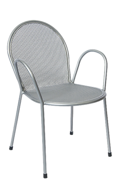 Picture of ERP-OF-06-S Silver Finish Metal Powder Coated Metal Outdoor Chair