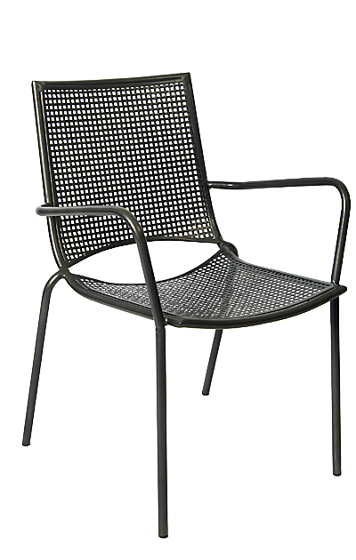 Picture of ERP-OF-15-B Iron Armchair with Punched Hole Mesh, Stackable
