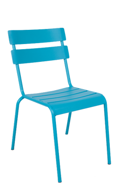 Picture of ERP-OF-16 Outdoor Steel Ladder Back Chair in Black/Blue/GreenFinish