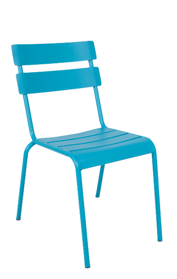 Picture of ERP-OF-16 Outdoor Steel Ladder Back Chair in Black/Blue/GreenFinish