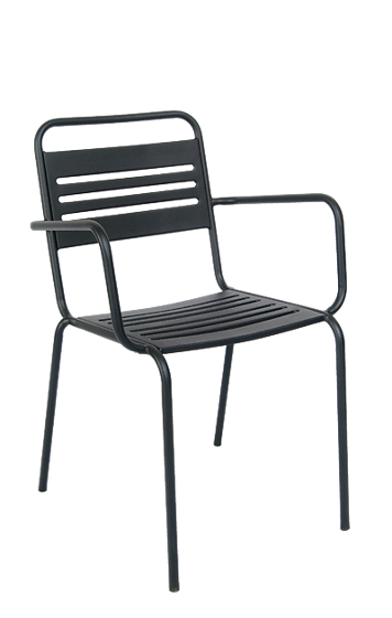 Picture of ERP-OF-18-BLK Outdoor Steel Armchair in Black Finish
