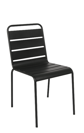 Picture of ERP-OF-19 Outdoor Steel Chair without Arm in Black/Brown Finish