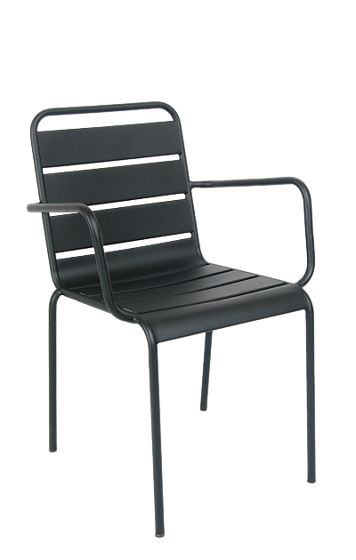 Picture of ERP-OF-20-B Outdoor Steel Chair In Black Finish