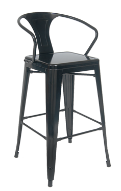 Picture of ERP-12-BS Indoor/Outdoor Steel Barstool in Black/ Clear Coat Finish