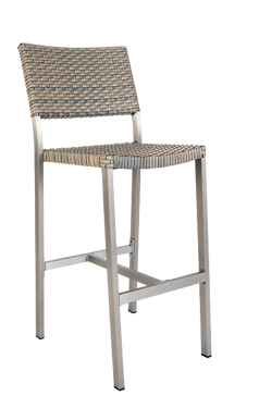 Picture of ERP-36-BS Aluminum Barstool with Imitation Rattan Back & Seat
