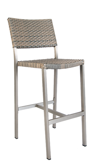 Picture of ERP-36-BS Aluminum Barstool with Imitation Rattan Back & Seat