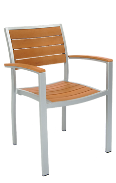 Picture of ERP-74 Aluminum Armchari with Imitation Teak Slats