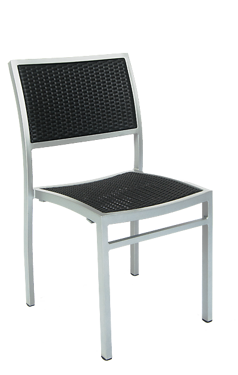 Picture of ERP-75 Aluminum Chair, Synthetic Wicker Woven in Black Color