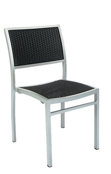 Picture of ERP-75 Aluminum Chair, Synthetic Wicker Woven in Black Color