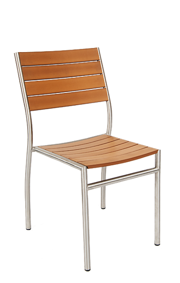 Picture of SS01 Stainless Steel Chair with Imitation Teak Slats