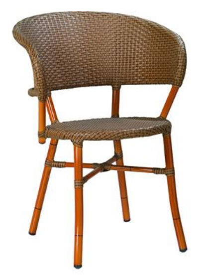 Picture of MJ-564-BRO Mingja Aluminum Chair with PVC wicker - Bamboo Collection