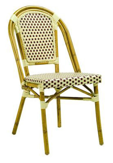 Picture of MJ-563R Mingja Aluminum Side Chair with PVC wicker - Bamboo Collection