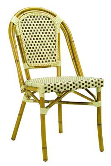 Picture of MJ-563BR Mingja Aluminum Side Chair with PVC wicker - Bamboo Collection