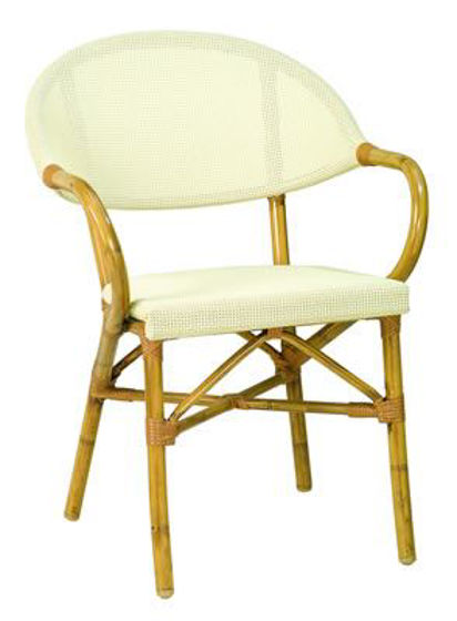Picture of MJ-561I Mingja Aluminum Arm Chair with PVC wicker - Bamboo Collection