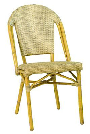 Picture of MJ-556H Mingja Aluminum Side Chair with PVC wicker - Bamboo Collection