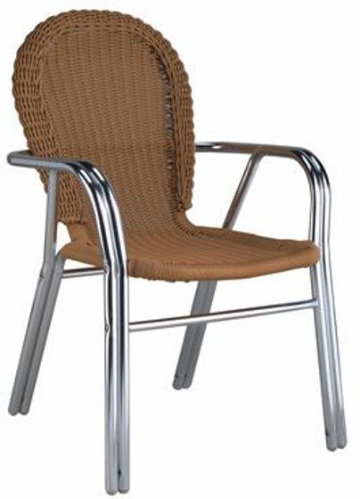 Picture of MJ-580H Mingja Aluminum Side Chair with PVC wicker - Bamboo Collection