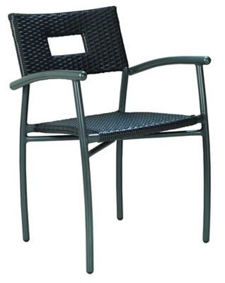 Picture of MJ-592-DB Mingja Upscale Aluminum Arm Chair with PVC wicker
