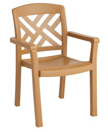 Picture of SANIBEL Stacking Dining Armchair- Teakwood
