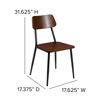 Stackable Industrial Dining Chair with Gunmetal Steel Frame and Rustic Wood Seat  2-XU-DG-60725-GG