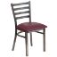 HERCULES Series Clear Coated Ladder Back Metal Restaurant Chair - Burgundy Vinyl Seat XU-DG694BLAD-CLR-BURV-GG