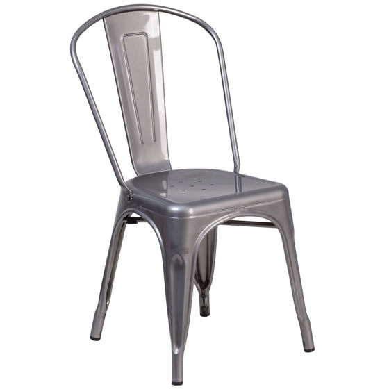 Clear Coated Metal Indoor Stackable Chair XU-DG-TP001-GG