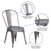 Clear Coated Metal Indoor Stackable Chair XU-DG-TP001-GG
