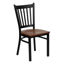 HERCULES Series Black Vertical Back Metal Restaurant Chair - Cherry Wood Seat XU-DG-6Q2B-VRT-CHYW-GG