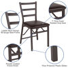 HERCULES Series Brown Folding Ladder Back Metal Chair with Brown Vinyl Seat CY-180841-GG