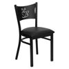 HERCULES Series Black Coffee Back Metal Restaurant Chair - Black Vinyl Seat XU-DG-60099-COF-BLKV-GG