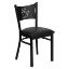 HERCULES Series Black Coffee Back Metal Restaurant Chair - Black Vinyl Seat XU-DG-60099-COF-BLKV-GG