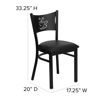 HERCULES Series Black Coffee Back Metal Restaurant Chair - Black Vinyl Seat XU-DG-60099-COF-BLKV-GG