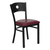 HERCULES Series Black Circle Back Metal Restaurant Chair - Burgundy Vinyl Seat XU-DG-60119-CIR-BURV-GG
