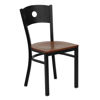 HERCULES Series Black Circle Back Metal Restaurant Chair - Cherry Wood Seat XU-DG-60119-CIR-CHYW-GG