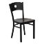 HERCULES Series Black Circle Back Metal Restaurant Chair - Mahogany Wood Seat XU-DG-60119-CIR-MAHW-GG
