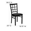 HERCULES Series Black Window Back Metal Restaurant Chair - Black Vinyl Seat XU-DG6Q3BWIN-BLKV-GG