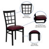 HERCULES Series Black Window Back Metal Restaurant Chair - Burgundy Vinyl Seat XU-DG6Q3BWIN-BURV-GG