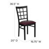 HERCULES Series Black Window Back Metal Restaurant Chair - Burgundy Vinyl Seat XU-DG6Q3BWIN-BURV-GG