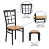 HERCULES Series Black Window Back Metal Restaurant Chair - Natural Wood Seat XU-DG6Q3BWIN-NATW-GG