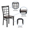 HERCULES Series Black Window Back Metal Restaurant Chair - Walnut Wood Seat XU-DG6Q3BWIN-WALW-GG